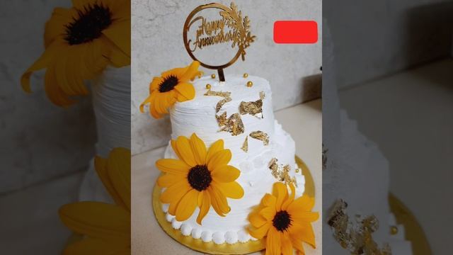 Anniversary special 2 tier cake 🎂🌻🌻🌻 #youtubeshorts #cake #shorts