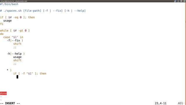 13. SED script PART 1 - structure for reading arguments