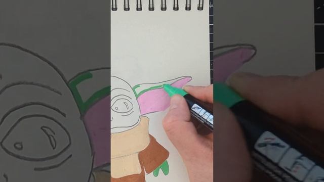 Drawing Grogu (Baby Yoda) With Posca Pens - Mandalorian