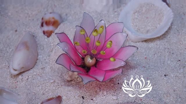 LLL-LenaLentaLepestok. Заколка ручной работы "Лето". Выполнена в технике Витраль.*уехала в г.Королёв