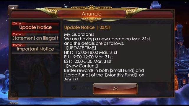 Legacy Of Discord diario                   para mañana día 15 de abril