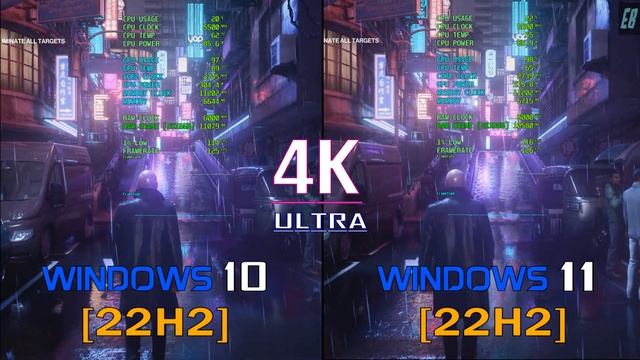 WINDOWS 10 (22H2) vs WINDOWS 11 (22H2)  // PC GAMES BENCHMARK TEST //