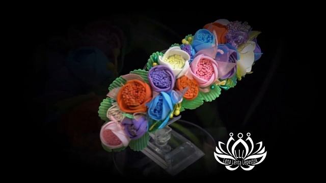 LLL-LenaLentaLepestok. Ободок Канзаши на волосы Ваши "Бутоны"