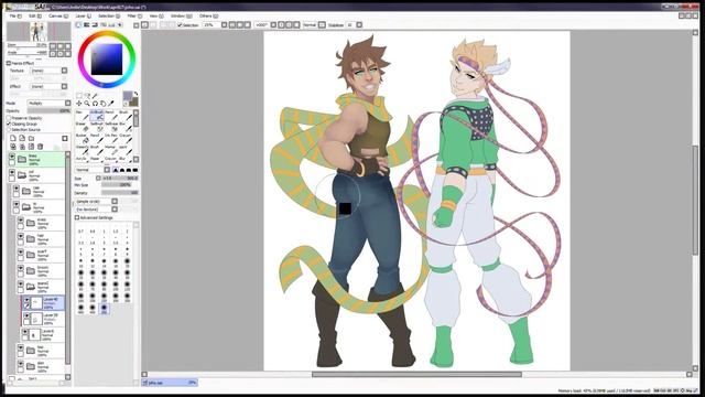 :Paint Tool Sai: JOJO and Caesar Speedpaint