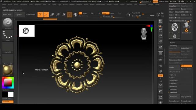 Make alpha mesh in Zbrush (720p)