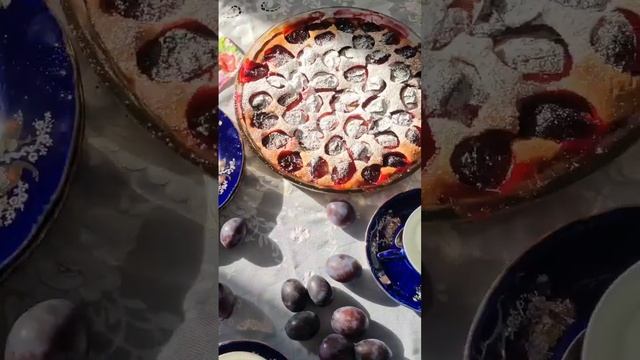 сливовый пирог! рецепт в комментариях! #сливовыйпирог