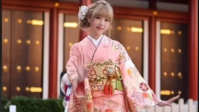 Красивая девушка в кимоно