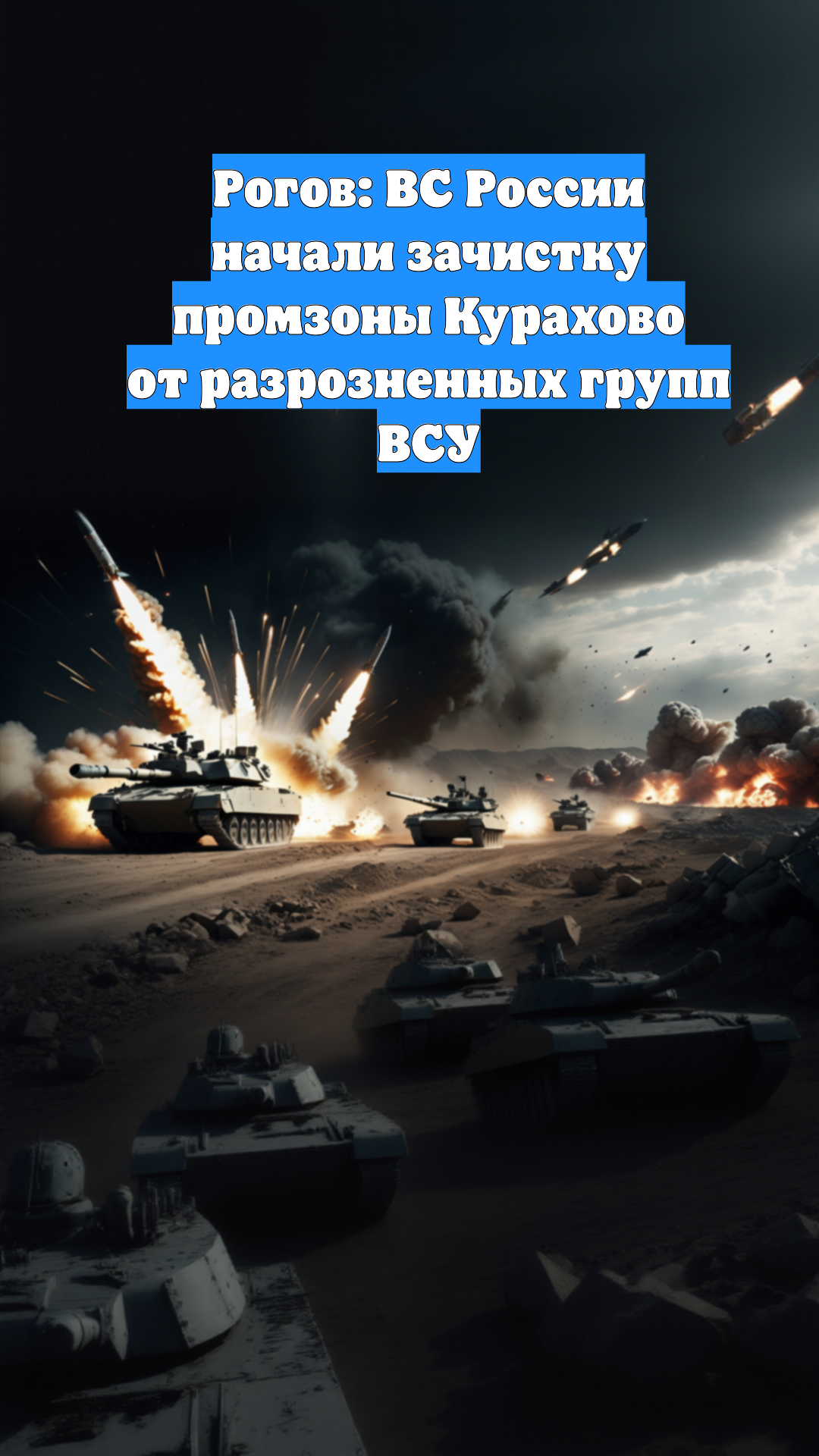 Рогов: ВС России начали зачистку промзоны Курахово от разрозненных групп ВСУ