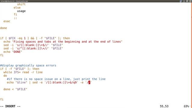 15. SED script PART 3 - printing lines which don't have spacetab issues