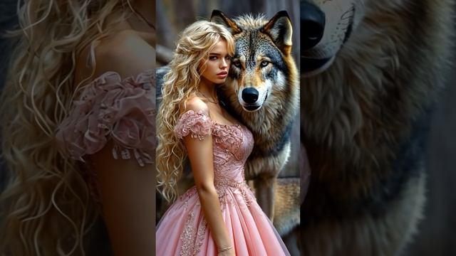Красивая девушка и волк созданные искусственным интеллектом #diva #aiartwork #ai #likegirl