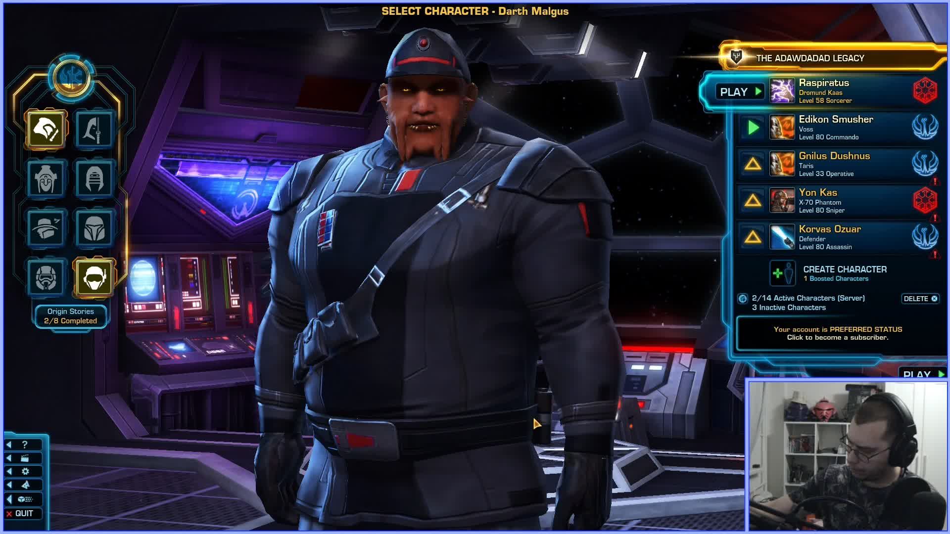 ( Star Wars: The Old Republic ) - Нашел своего старейшего персонажа