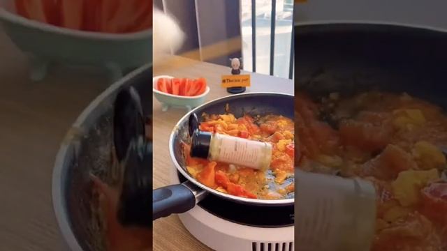 CatLover#Fry egg tomatos#shorts