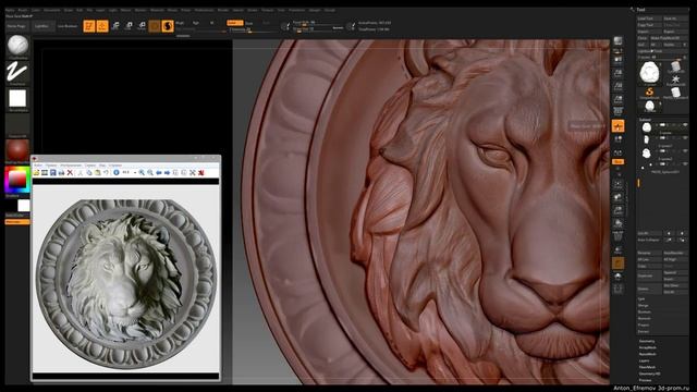 Скульптинг в Zbrush _ ЛЕВ_ Создание барельефа для ЧПУ фрезеровки