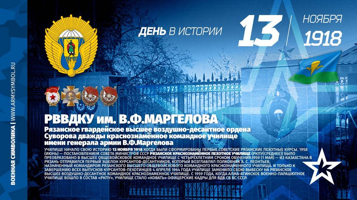 Рязанское гвардейское высшее воздушно-десантное командное училище им. генерала армии В. Ф. Маргелова