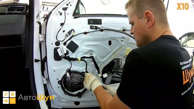 Шумоизоляция дверей Renault Arkana в уровне Премиум. АвтоШум.