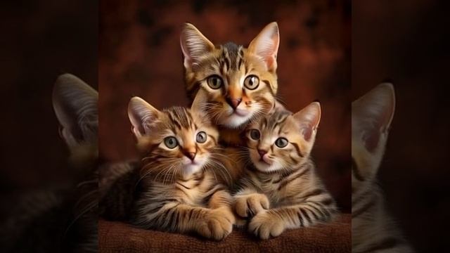 Милые котята с мамочкой