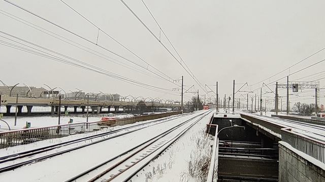 Прибытие ЭД4М-0086 "Победа" на станцию Ленинский проспект
