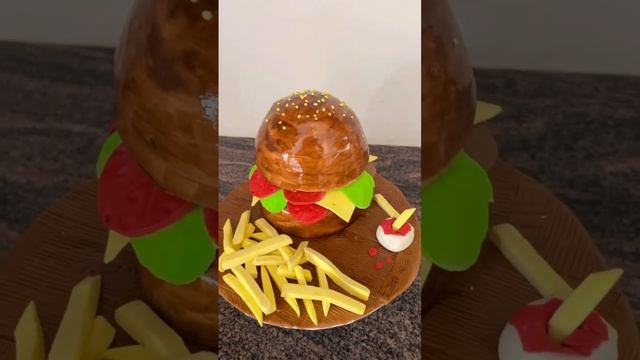 Burger Cake 🍔 | Bakesbyher | #shorts