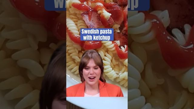 Weird Swedish food - pasta with ketchup. When jar sauce is too much #sweden #sverige #svenskamemes