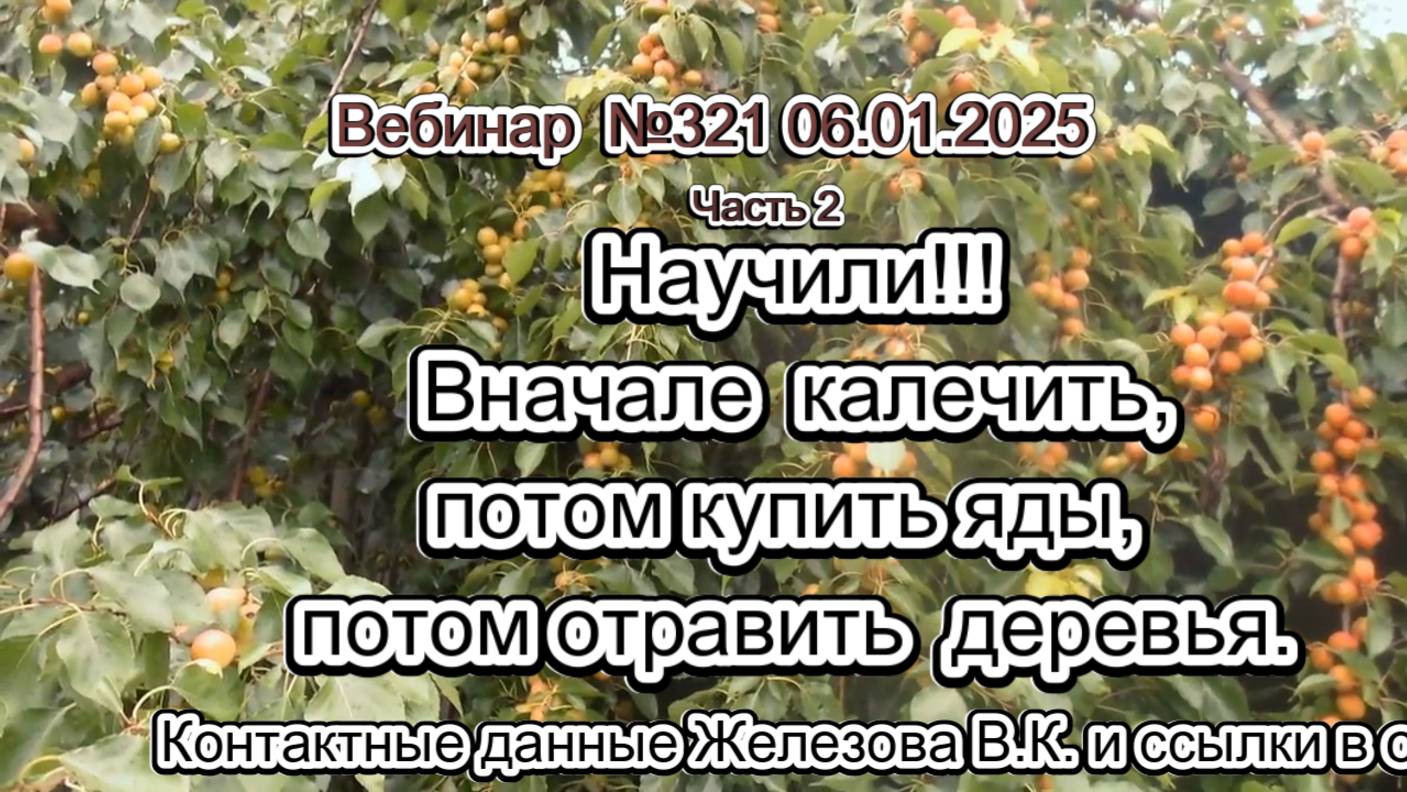 Железов Валерий. Вебинар 321. ч.2. Научили!!! Вначале  калечить, потом купить яды, потом отравить  д