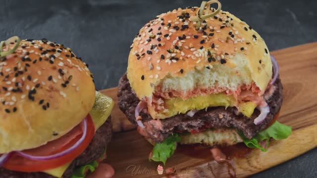 Домашние ГАМБУРГЕРЫ 🍔 Классический и Гавайский!!!