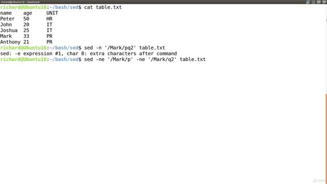 7. -e option Run multiple sed commands