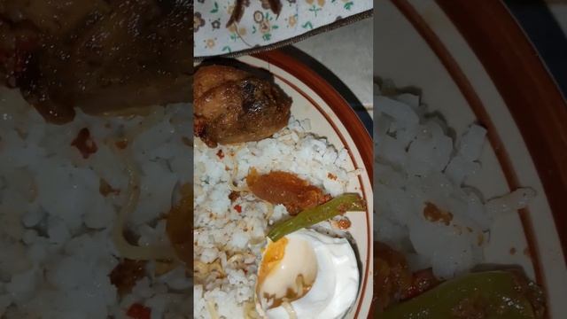 Nasi berkat, Ayam goreng kecap buncis sambal telur bebek asin bubur ubi #shorts