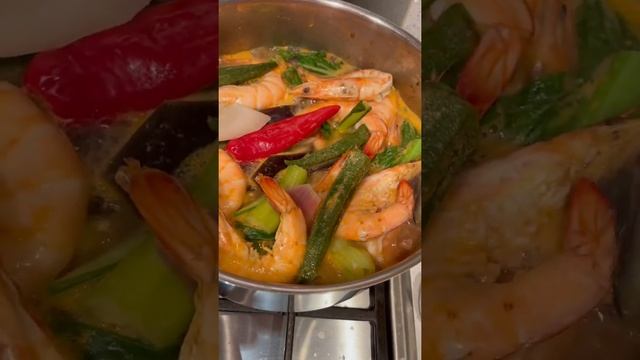 Tiger Prawns and Mix Vegetables Tom Yum Soup, #shorts