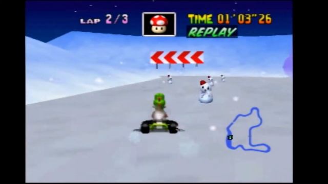 Mario Kart 64 - Frappe Snowland flap - 33"34 (King A)