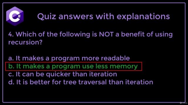 9. Quiz answers with explanations