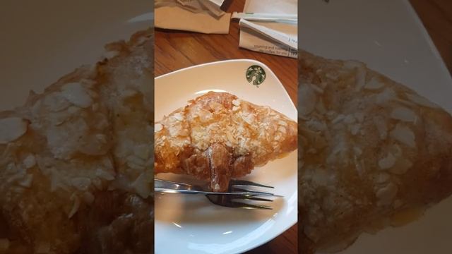 Starbucks white mocha frappucino plus almond croissant#shorts|starbucks|singapore