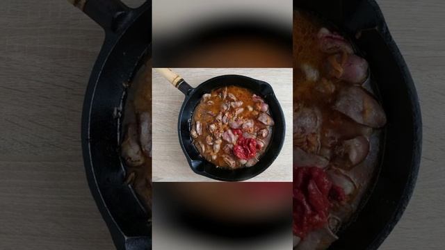 Макароны 🍝 с куриными сердечками 🫀 в томатном соусе 🥫