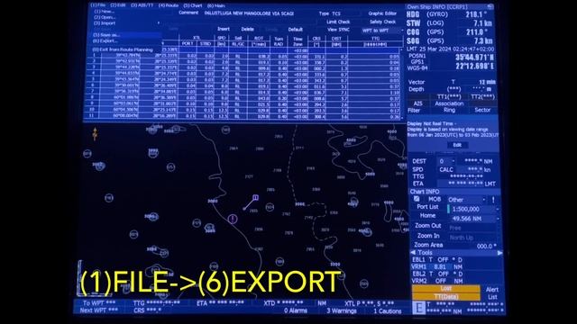 How to export your route in excel format on ECDIS JRC JAN-901B / Как перевести маршрут в Excel?