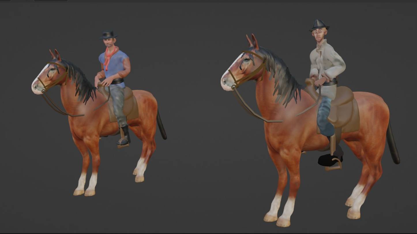 BLENDER 3.6  Сделаем доп анимации бандитов и разберем риг для сцены