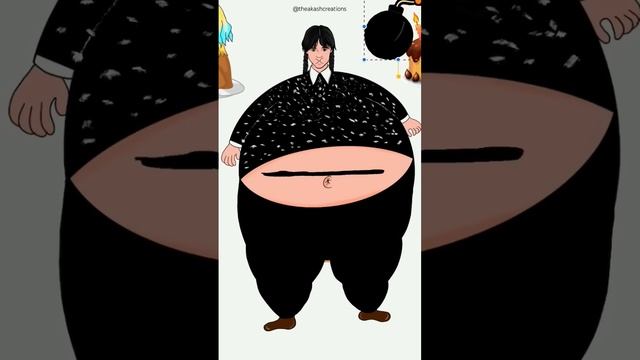 Wednesday Addams Got so Fat Fix ! #wednesday #shorts