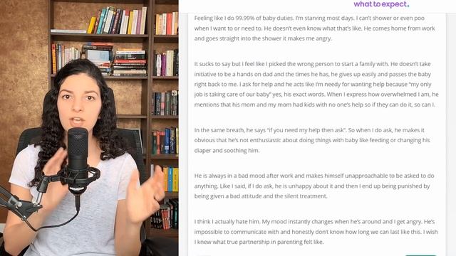 Postpartum rage towards her working husband