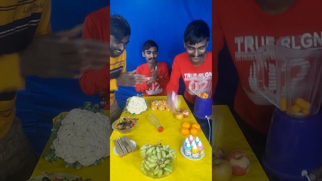 Delicious food challenge! Fruits vs vegetables vs gummy food #shorts