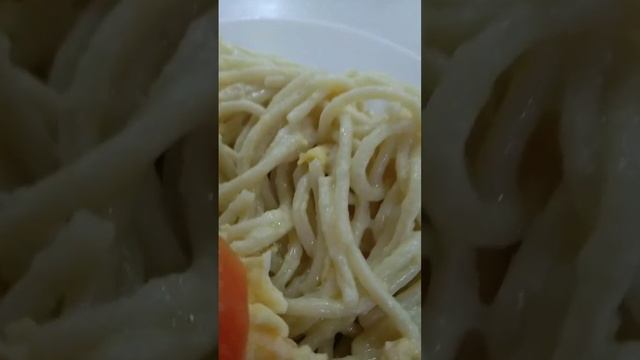 creamy carbonara with scrambled eggs #yummy #viral #trending #eggs #asmr #shorts