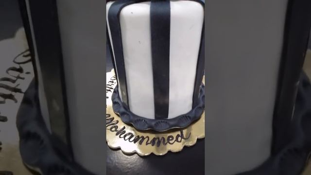 Birthday Mini Cake Black and white combination design #shorts