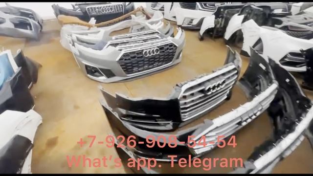 Бампер передний в сборе Audi A6 C7 2014 2015 2016 2017 2018 S-line Решетка радиатора молдинг ПТФ