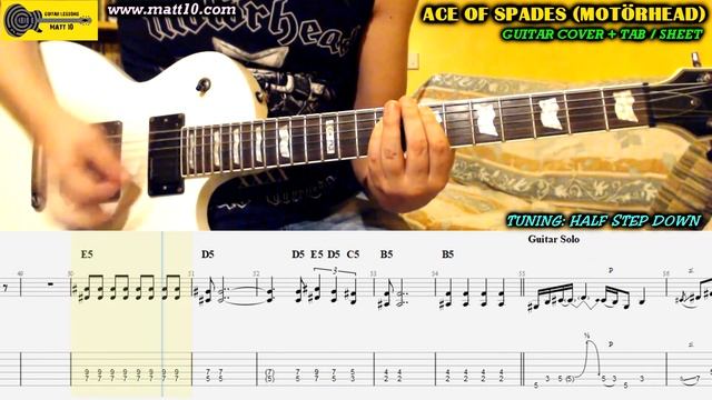 ACE OF SPADES Guitar TAB - Motorhead - урок игры на электрогитаре с табами