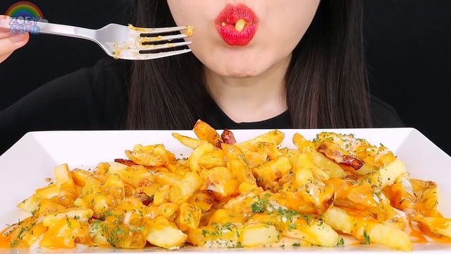 ASMR MAC & CHEESE FRIES 맥앤치즈 프라이 먹방 MUKBANG EATING SOUNDS 咀嚼音 | ZOEY ASMR