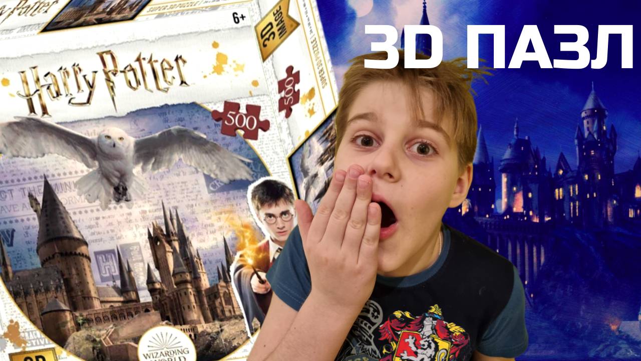 ЧТО ТВОРИТСЯ В ЗАМКЕ? Harry Potter/ 3D ПАЗЛ 500 ЭЛЕМЕНТОВ "ХОГВАРТС И БУКЛЯ" /Супер пазл