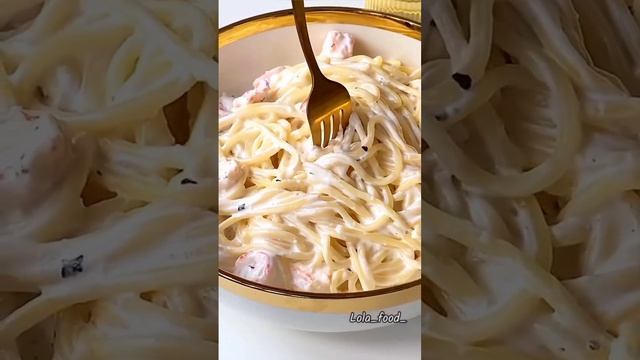 одна из моих любимых паст это, паста с креветками в сливочном соусе 🍝  #shorts #рецепты #food