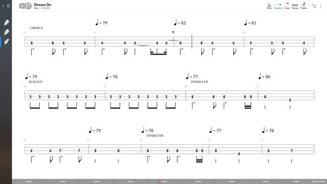 Aerosmith - Dream On (BASS TAB PLAY ALONG)