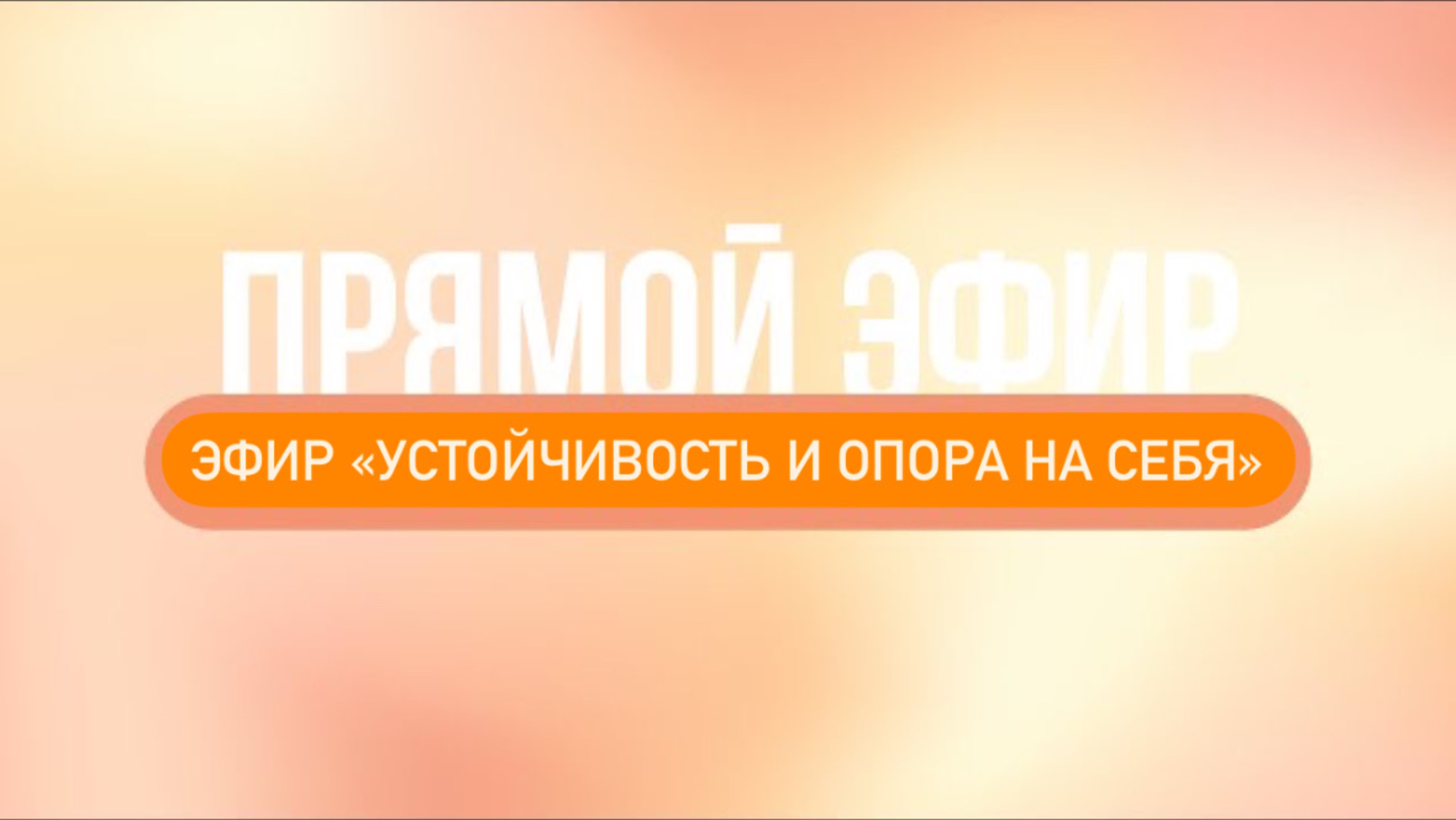 Эфир «УСТОЙЧИВОСТЬ И ОПОРА НА СЕБЯ»