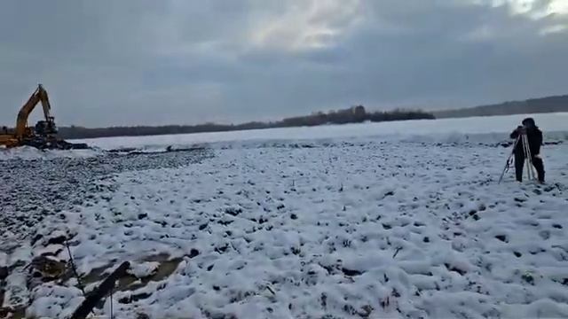 Укладка и уплотнение подушки под ПС из габионов