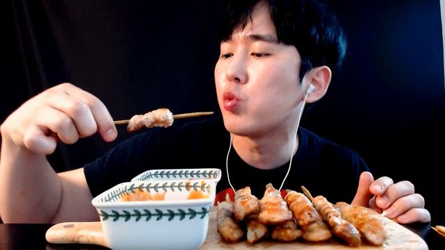 SUB) 또 다시 찾아 먹은 닭꼬치 먹방(feat. 수월한) 리얼사운드  ASMR Chicken Skewer Korean MUKBANG Eating Show Real Sound