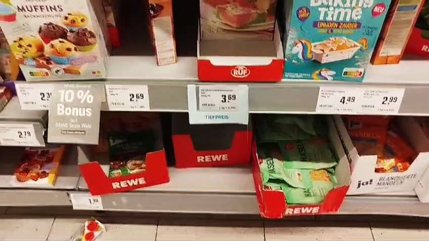 ГЕРМАНИЯ. В СЕТЕВОМ СУПЕРМАРКЕТЕ REWE (НЕ САМЫЙ ЭКОНОМ). Г. РЮССЕЛЬСХАЙМ 08.01.25