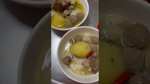 Beef Soup White Noodle with Beef Meatballs #Shorts